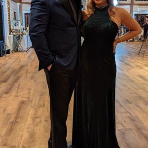 Bridesmaids dress - Revelry - Tori Velvet Dress - Color: Emerald - 613, Size: 10